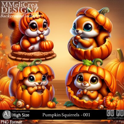 AI - Pumpkin Squirrels - CU001 (CU4PU/PNG)
