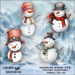 Designer Stash 292 - Winter Snowmen - cu4cu/cu/pu