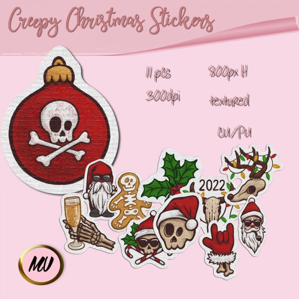 Creepy Christmas Stickers - Click Image to Close