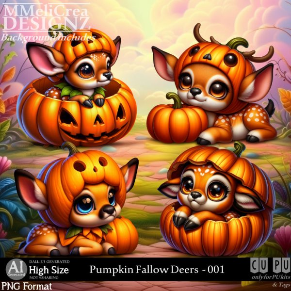 AI - Pumpkin Fallow Deers - CU001 (CU4PU/PNG) - Click Image to Close