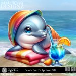 AI - Beach Fun Dolphins - CU002 (CU4PU/PNG)