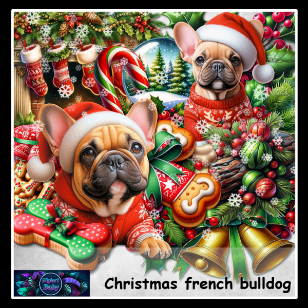 Christmas french bulldog - Click Image to Close