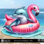 AI - Beach Fun Dolphins - CU001 (CU4PU/PNG)