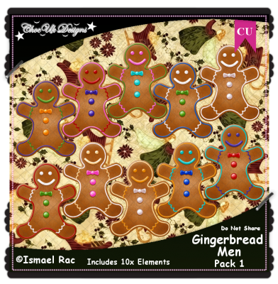 Gingerbread Men Elements CU/PU Pack 1