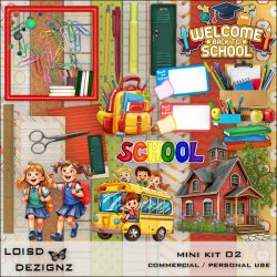 Mini Scrap Kit 02 - Back To School - CU / PU