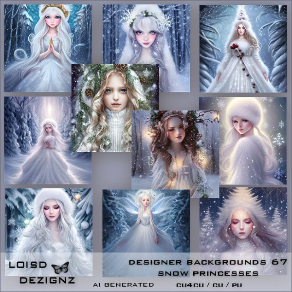 Designer Backgrounds 67 - Snow Princesses - cu4cu/cu/pu - Click Image to Close