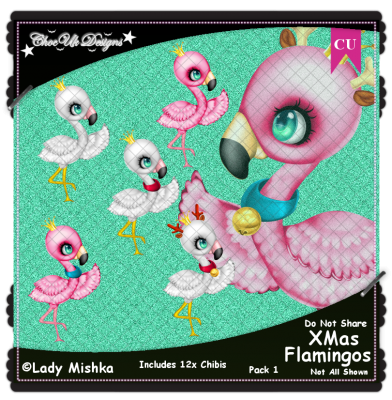 XMas Flamingos CU/PU Pack 1