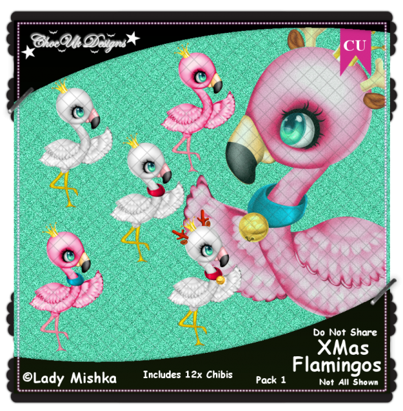 XMas Flamingos CU/PU Pack 1 - Click Image to Close