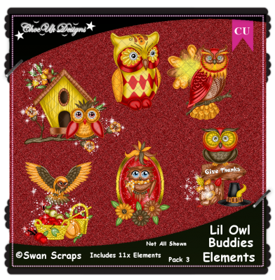 Lil Owl Buddies Elements CU/PU Pack 3