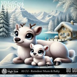 AI - CU Reindeer Mum & Baby (CU4PU/PNG)