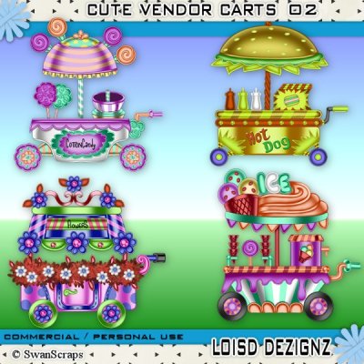 Cute Vendor Carts 02 - CU/PU