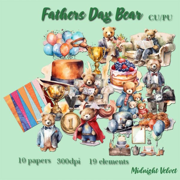 Fathers Day Bear FS Kit - Click Image to Close
