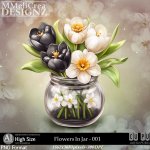 AI - Flowers In Jar - CU001 (CU4PU/PNG/PACK)