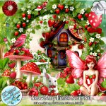 STRAWBERRY FIELDS SCRAP KIT - TAGGER SIZE by Disyas