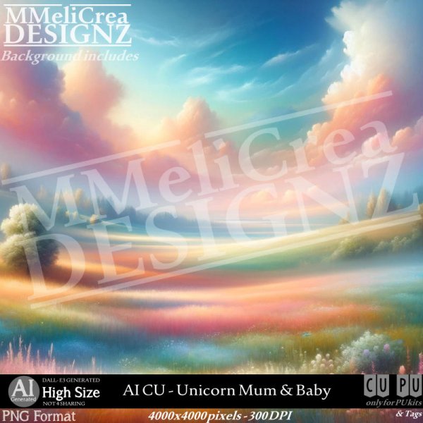 AI - CU Unicorn Mum & Baby (CU4PU/PNG) - Click Image to Close