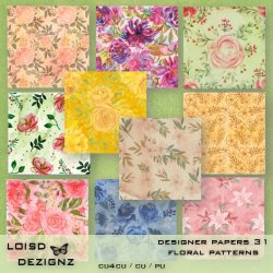 Designer Papers 31 - Floral Patterns - cu4cu/cu/pu