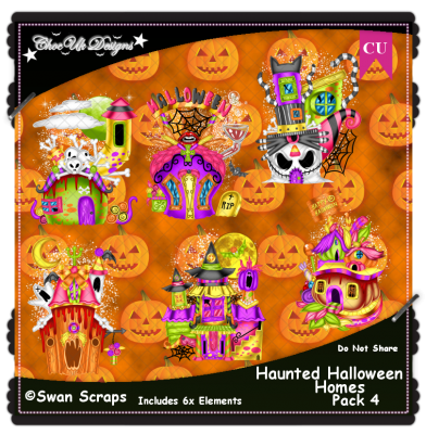 Haunted Halloween Homes Elements CU/PU Pack 4