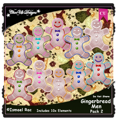 Gingerbread Men Elements CU/PU Pack 2