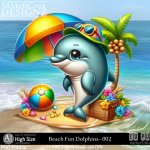 AI - Beach Fun Dolphins - CU002 (CU4PU/PNG)