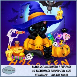 Black Cat Halloween 1 TSV Pack