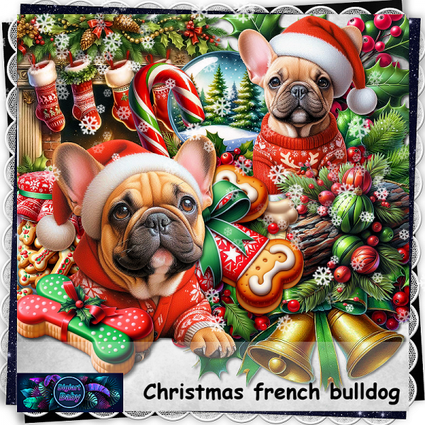 Christmas french bulldog - Click Image to Close