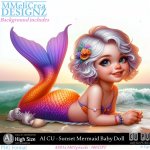AI - CU Sunset Mermaid Baby Doll (CU4PU/PNG)