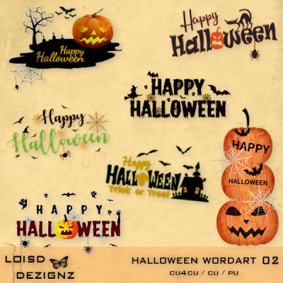 Halloween Wordart 02 - CU4CU / CU / PU