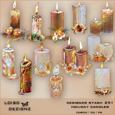 Designer Stash 251 - Holiday Candles - cu4cu/cu/pu