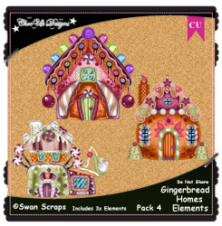Gingerbread Homes Elements CU/PU Pack 4