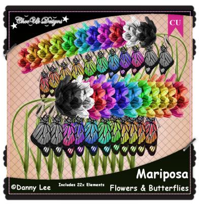 Mariposa Flowers & Butterflies Elements CU/PU Pack