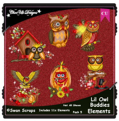 Lil Owl Buddies Elements CU/PU Pack 5