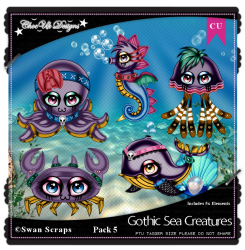 Gothic Sea Creatures CU/PU Pack 5 Gothic Sea Creatures CU/PU Pack 5