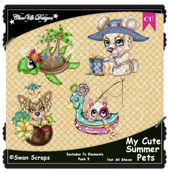 My Cute Summer Pets Elements CU/PU Pack 5 - Click Image to Close