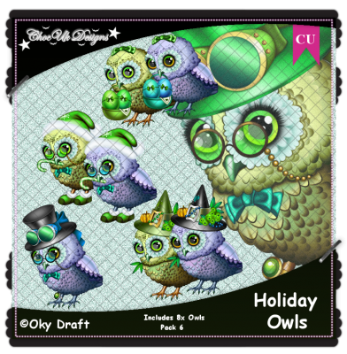 Holiday Owls CU/PU Pack 6