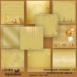 Designer Papers 15 - Christmas Gold - cu4cu/cu/pu