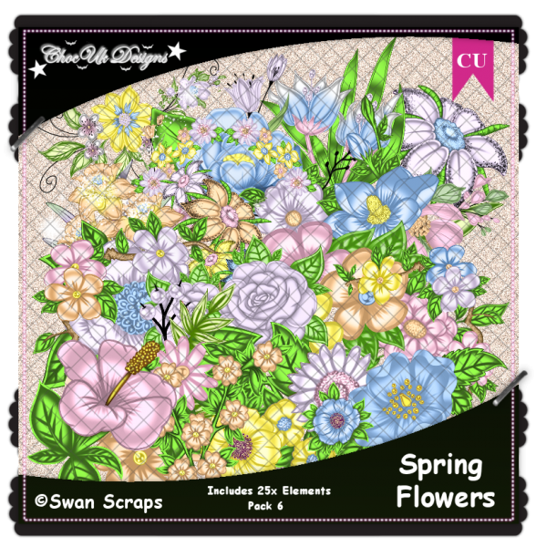 Spring Flowers Elements CU/PU Pack 6 - Click Image to Close