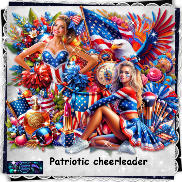 Patriotic cheerleader - Click Image to Close