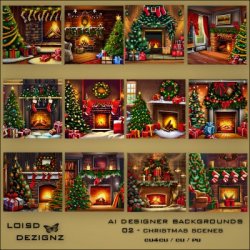 AI Designer Backgrounds 02 - Christmas - cu4cu/cu/pu