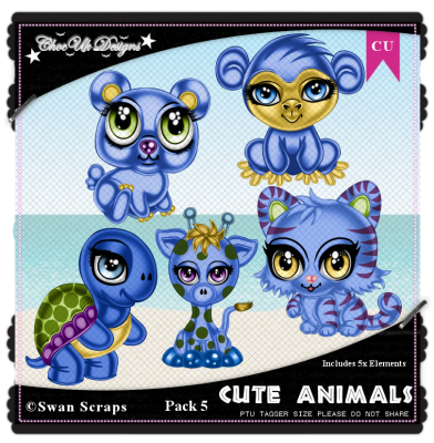 Cute Animals CU/PU Pack 5