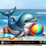 AI - Beach Fun Dolphins - CU001 (CU4PU/PNG)