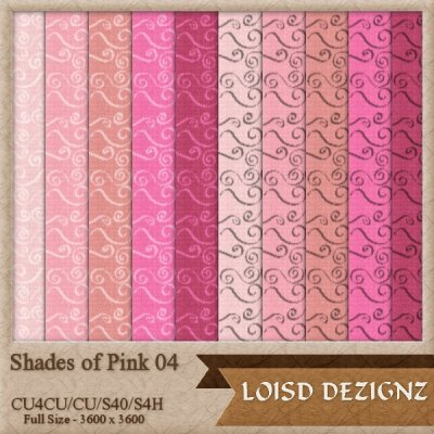 Shades of Pink Papers 04 - Swirls - CU4CU/PU
