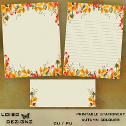 Printable Stationery - Autumn - cu/pu