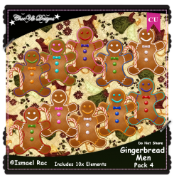 Gingerbread Men Elements CU/PU Pack 4