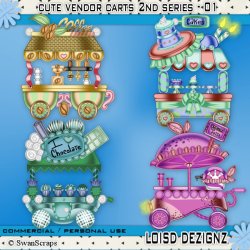 Cute Vendor Carts Series 2 - 01 - CU/PU