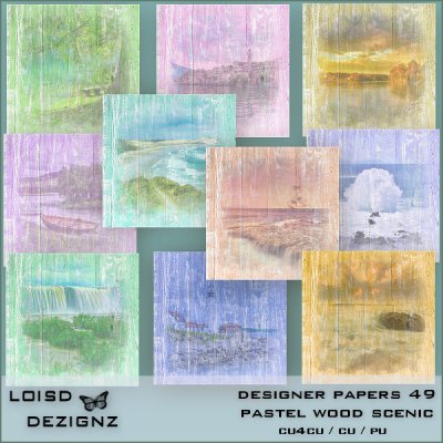 Designer Backgrounds/Papers 49 - Pastel Wood Scenic - cu4cu/cu/p