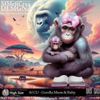 AI - CU Gorilla Mum & Baby (CU4PU/PNG)