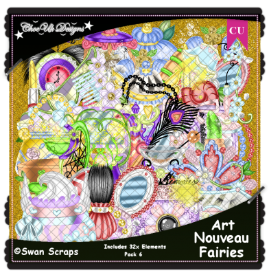 Art Nouveau Fairies Elements CU/PU Pack 6