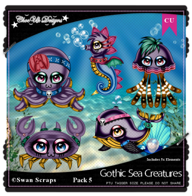 Gothic Sea Creatures CU/PU Pack 5