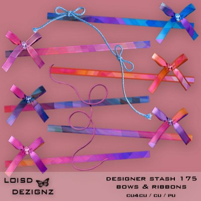Designer Stash 175 - Ribbons and Bows - CU4CU/CU/PU