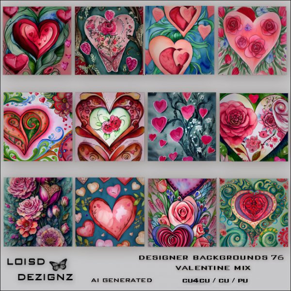 Designer Backgrounds 76 - Valentine Mix - cu4cu/cu/pu - Click Image to Close